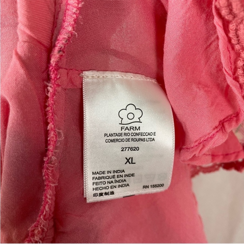 FARM Rio Pink Red Floral Ruffle Square-Neck Blouse - Picture 11 of 15